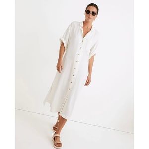 NWT Madewell Lightestspun Cover-Up Maxi Shirtdress Lighthouse